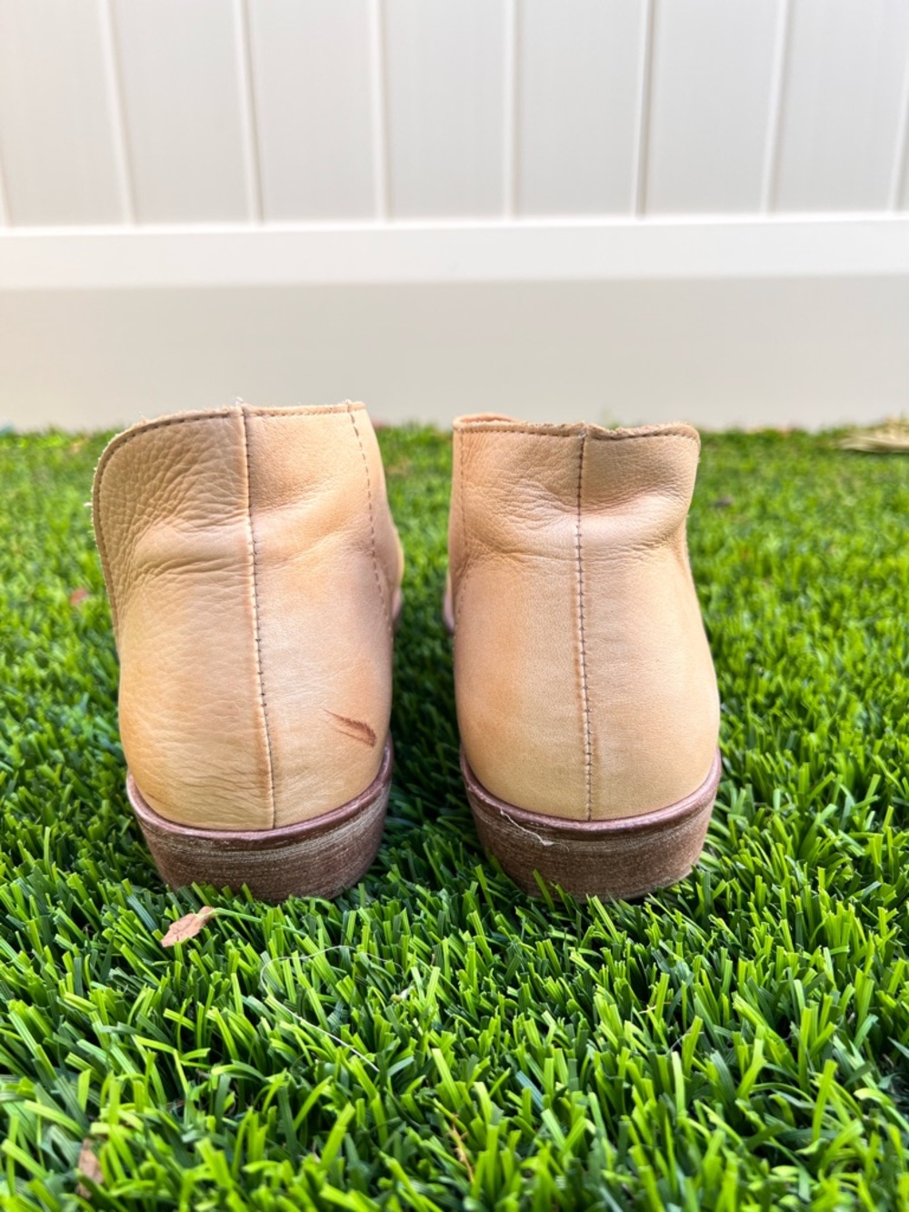 Free People Tan Leather Open-Toe Flats - Picture 7 of 9